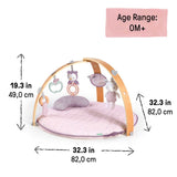 Ingenuity Cozy Spot Reversible Duvet Activity Gym with wooden toy bar and plush mat