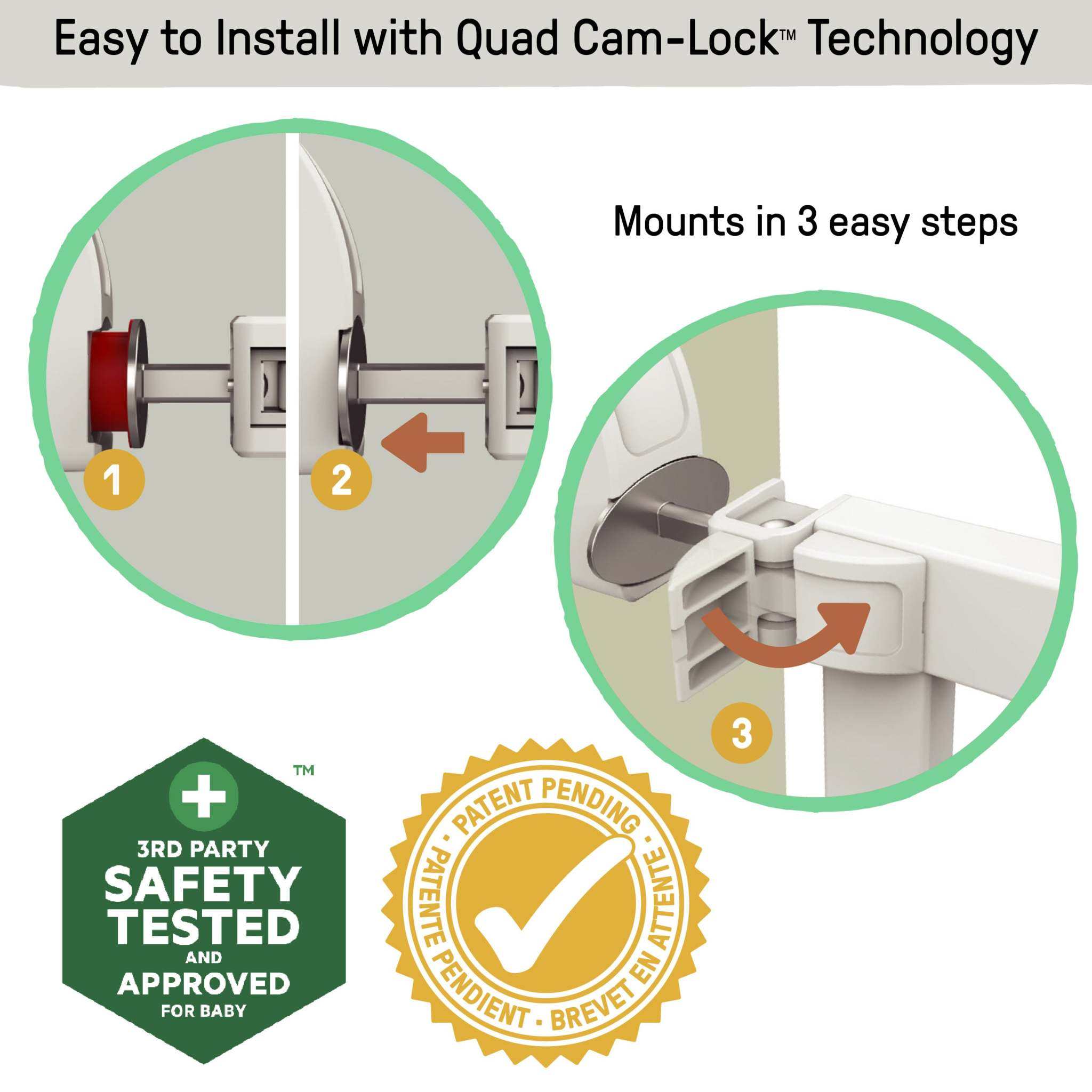 Ingenuity The Doorway 37W Series baby gate with Quad Cam-Lock installed