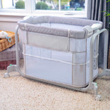 Ingenuity Dream Hero 3-in-1 co-sleeping bassinet in grey with breathable mesh sides