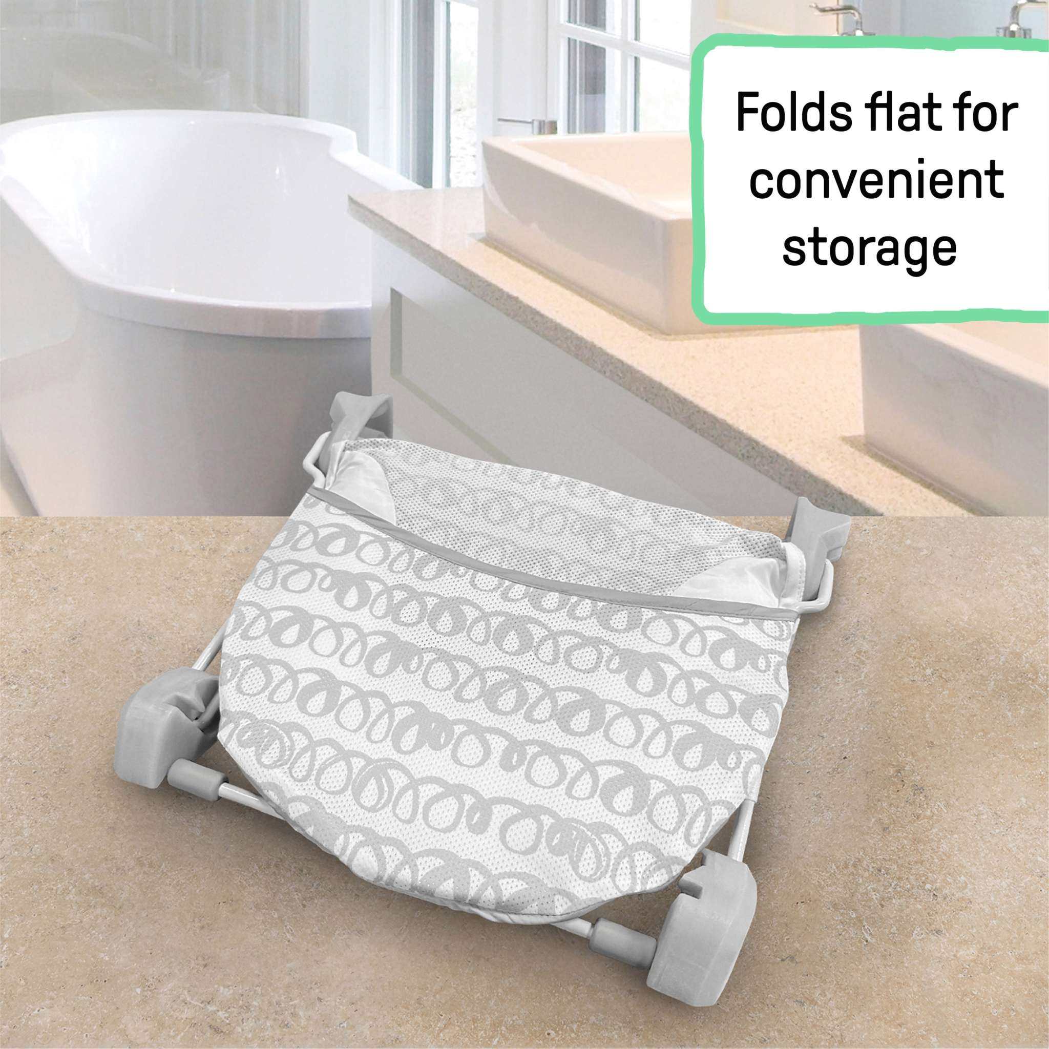 Ingenuity FoldAway 2-position baby bather with mesh sling and foldable frame