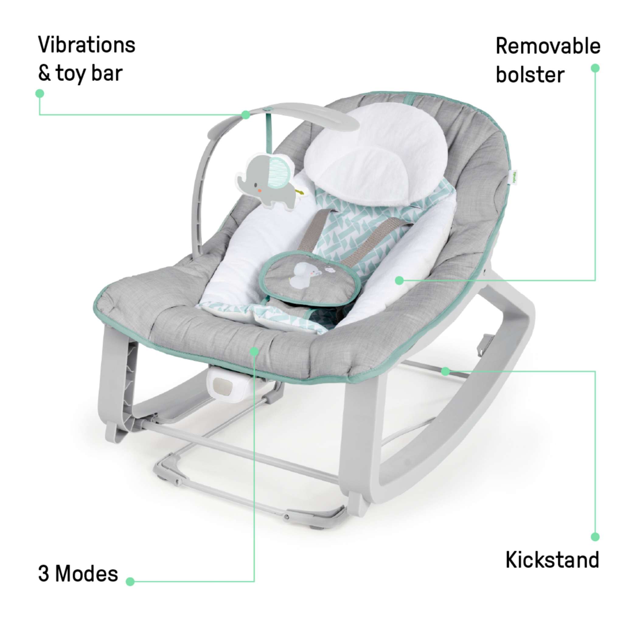 Ingenuity Keep Cozy 3-in-1 baby bouncer rocker toddler seat