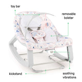 Ingenuity Keep Cozy 3-in-1 baby bouncer rocker with neutral design and plush elephant toy