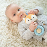 Ingenuity Kitt Ring Rattle with plush fox made from plant-based materials for babies