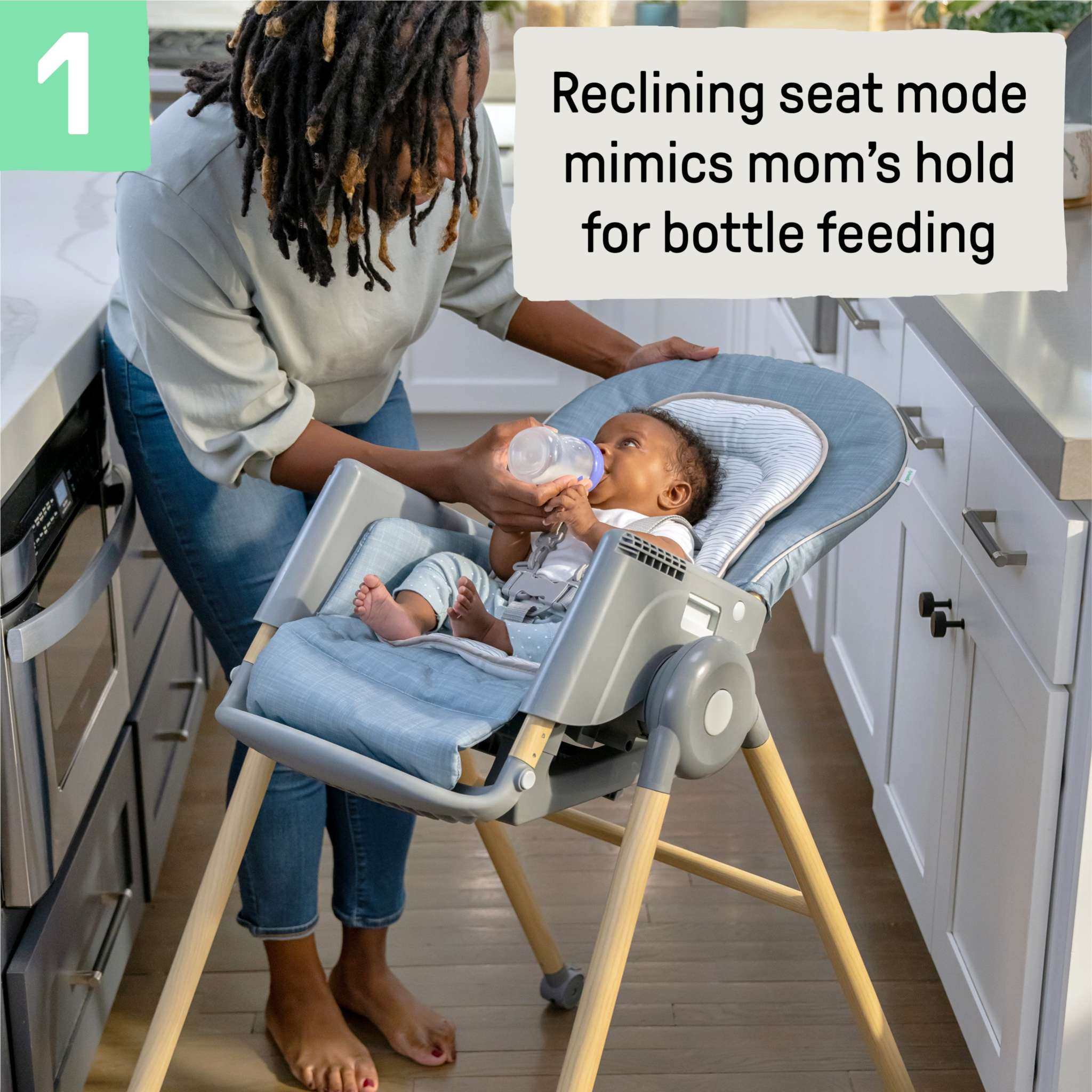 Ingenuity Proper Positioner 7-in-1 deluxe high chair for infants and toddlers