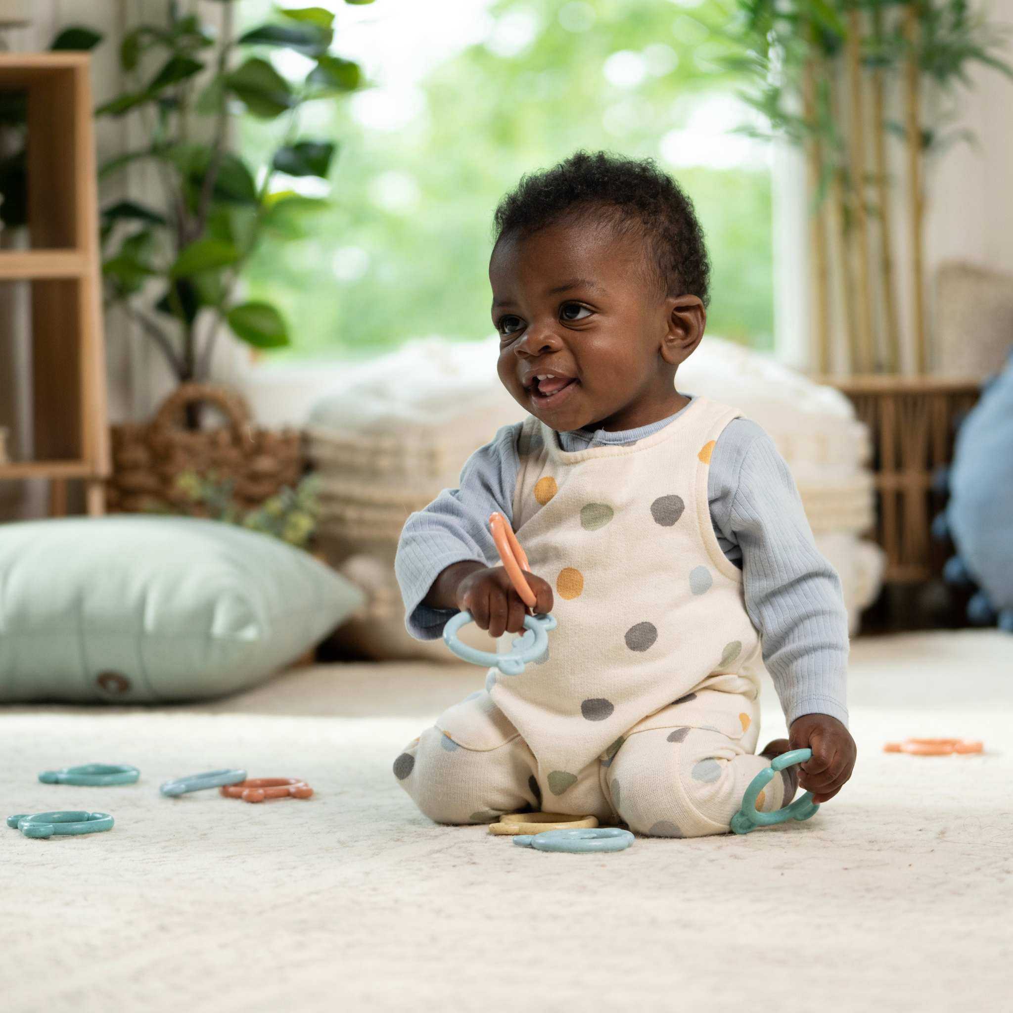 Ingenuity Sheppy's Squad plant-based BPA-free baby toy links with animal characters