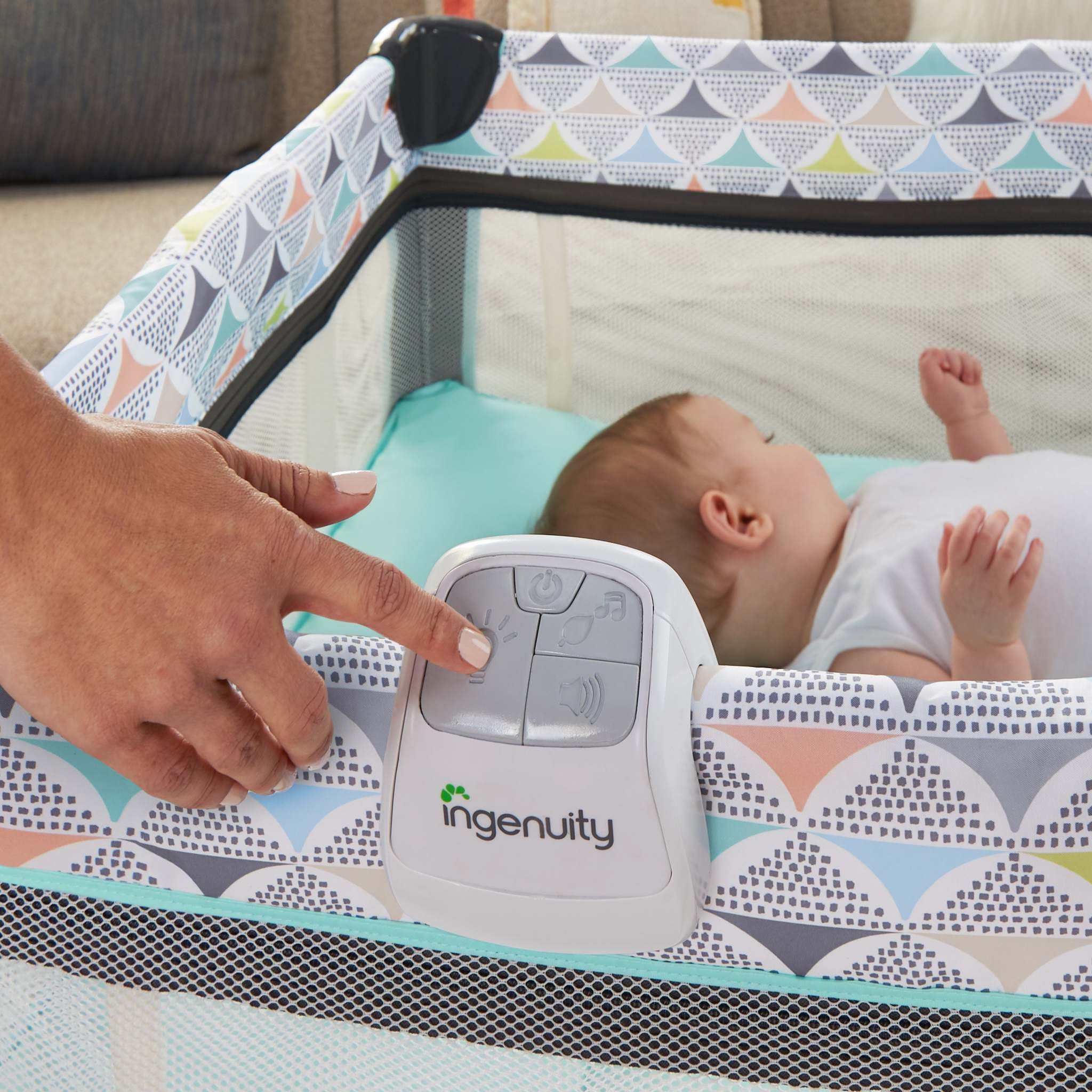 Ingenuity Smart and Simple Travel Cot with changing table and bassinet
