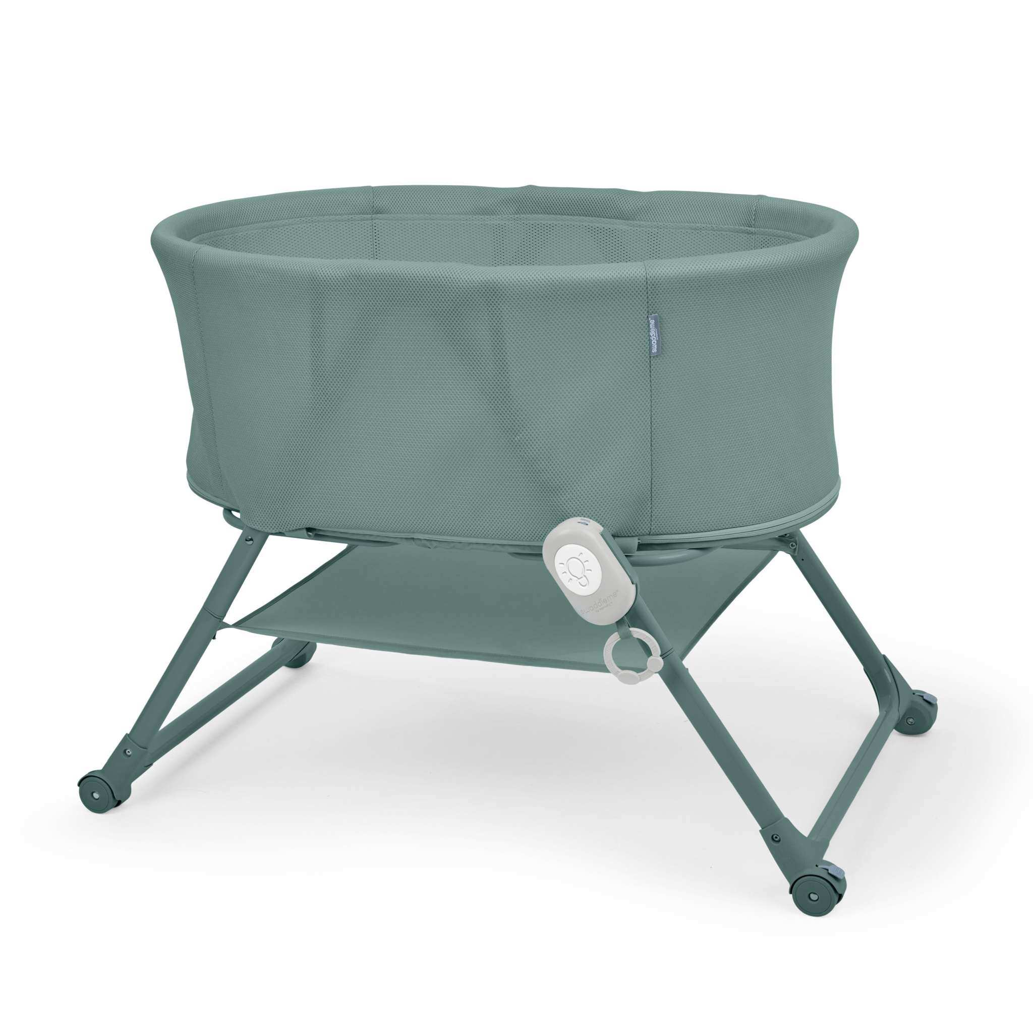 Ingenuity Snooze & Stow easy-folding baby bassinet with sound light vibration
