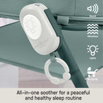 Ingenuity Snooze & Stow easy-folding bassinet with sound light vibration in luxe evergreen