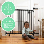 Ingenuity Stairway+ 46W Series black metal safety gate for stairs and doorways