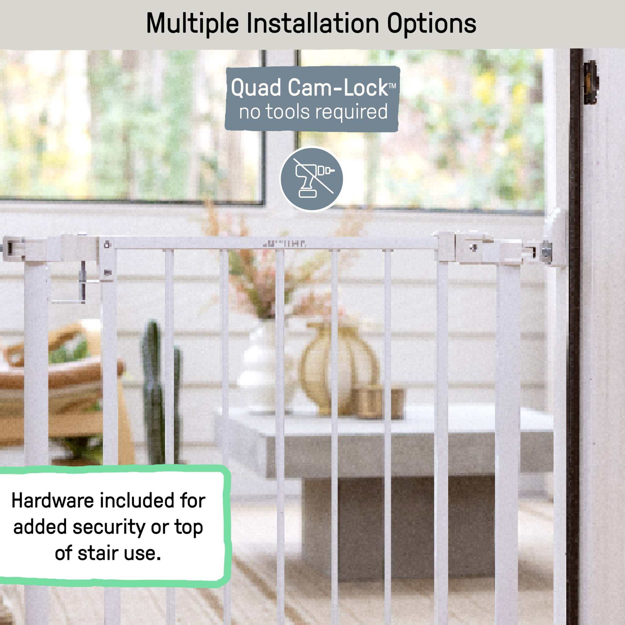 Ingenuity The Doorway 37W Series pet and baby safety gate with quad cam-lock