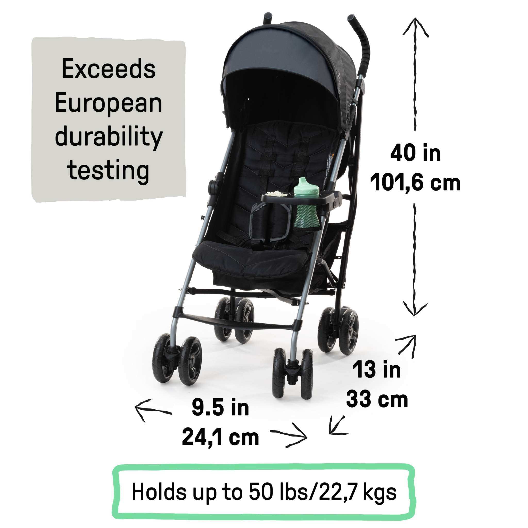 3dlite convenience stroller green