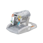 Heather gray Learn-to-Sit 2-position baby seat with toys