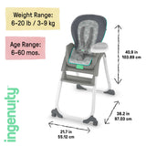 Ingenuity Full Course Convertible 6-in-1 High Chair in Astro