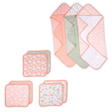 Ingenuity Clean & Cuddly 3-Pack Hooded Bath Towels - Edi & Clean & Cuddly 6-Pack Terry Washcloth Set - Edi