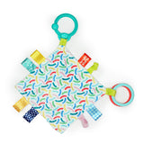 Bright Starts Fuzzy Feelies Soothing Plush Security Blanket with Taggies