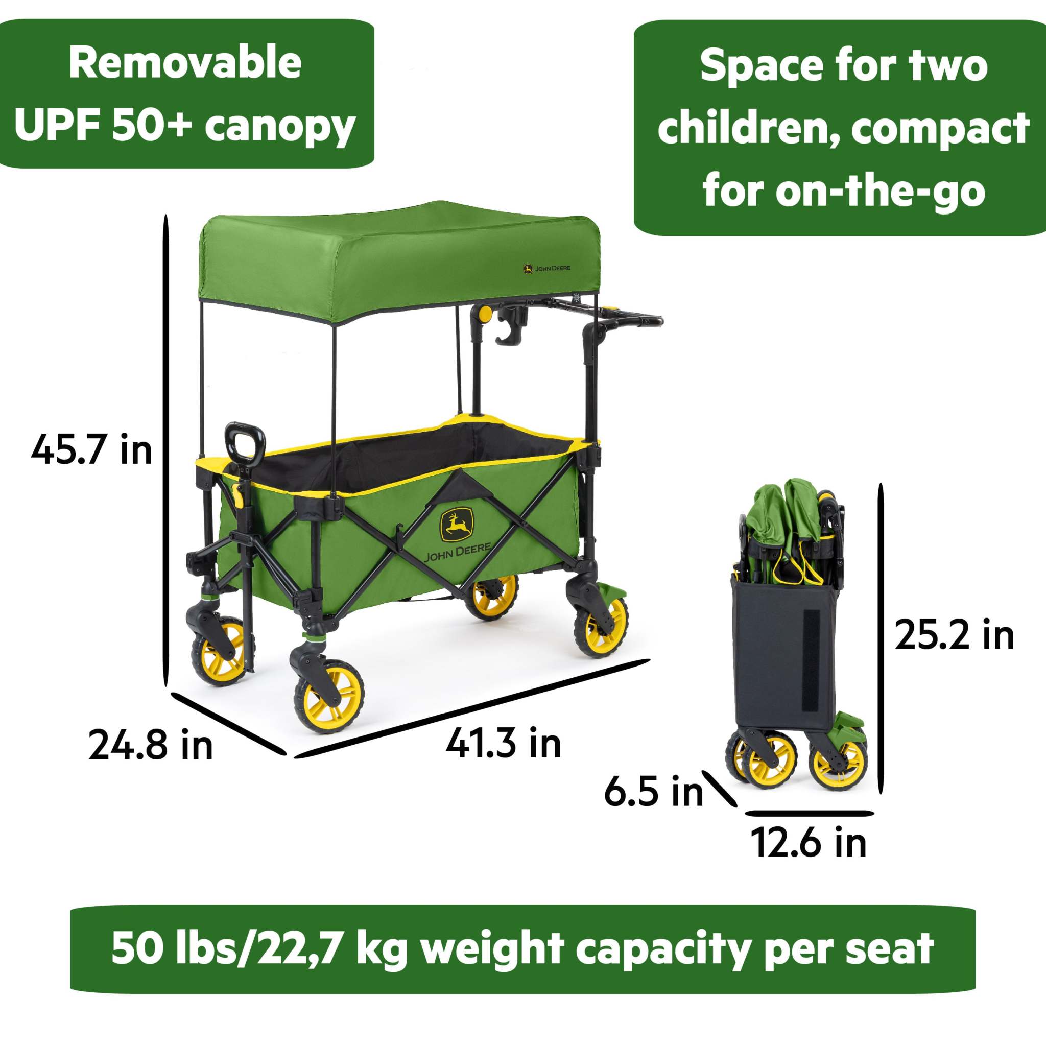 John Deere Pop 'N Ride Stroller Wagon | Bright Starts