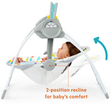 Playful Paradise Portable Swing with 2-position recline and colorful design for baby's comfort.