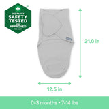 SwaddleMe by Ingenuity Monogram Collection Swaddle, Size SM, 0-3M, 1pk - Sun Space