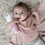 Ingenuity Premium Soft Plush Handheld Rattle, Shimmy the Unicorn
