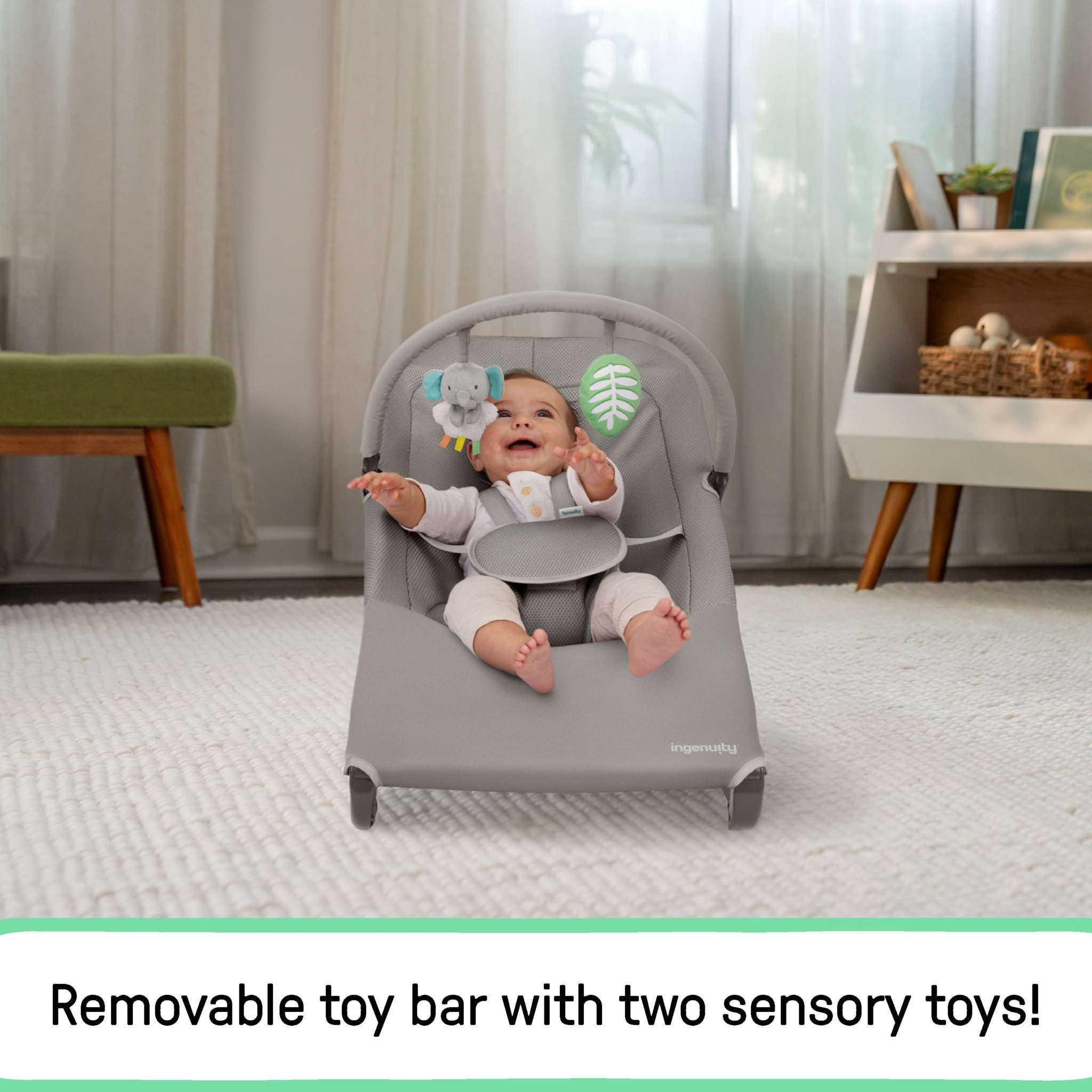 Nestle Vibrating Rocker lightweight infant seat with toy bar and harness