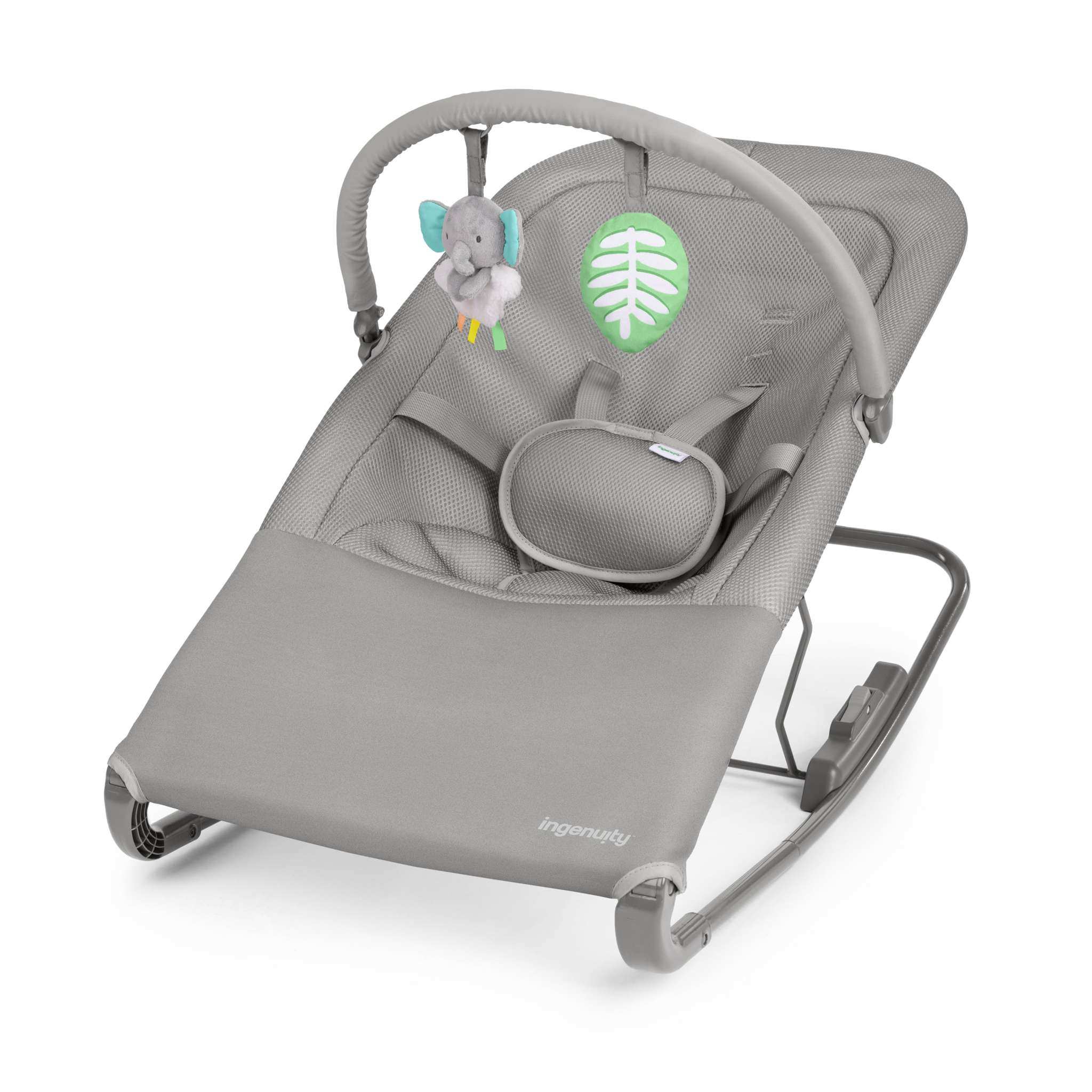 Nestle vibrating baby rocker with toy bar and breathable mesh seat