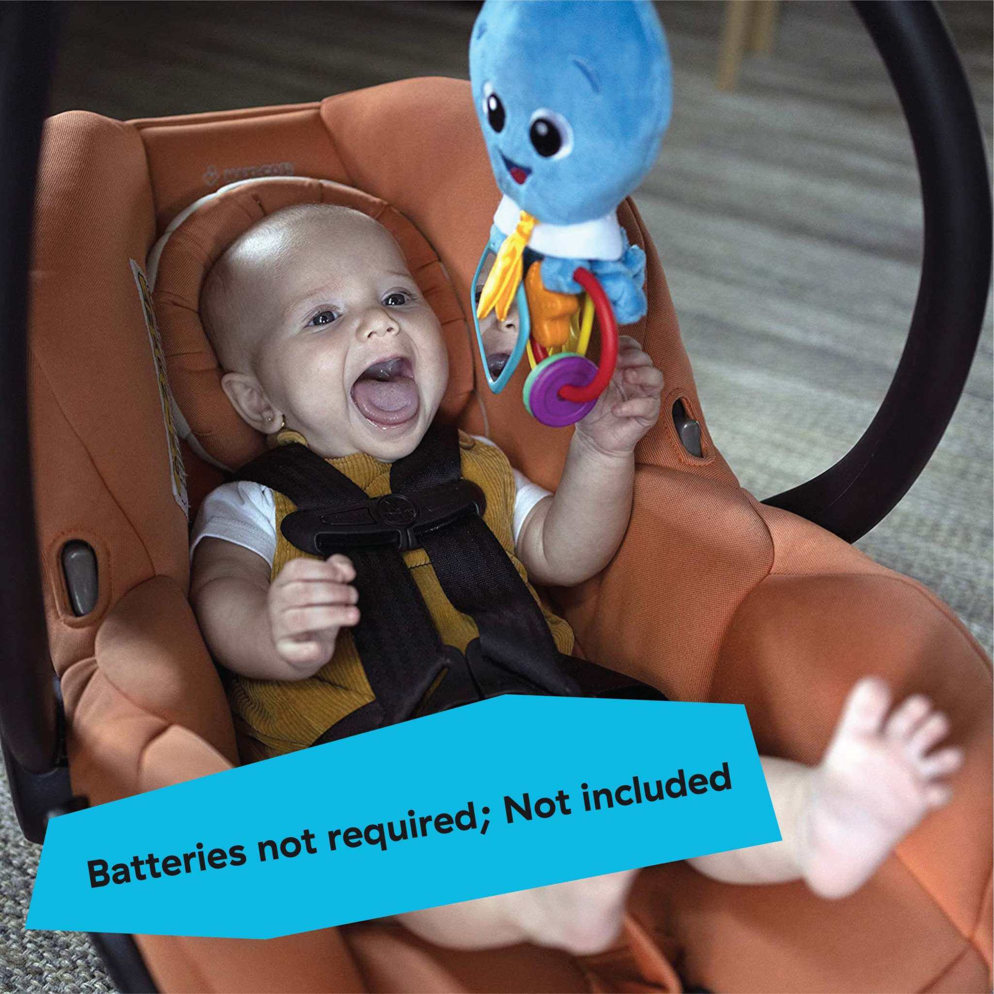 Baby Einstein Activity Arms Octopus plush toy clipped on stroller