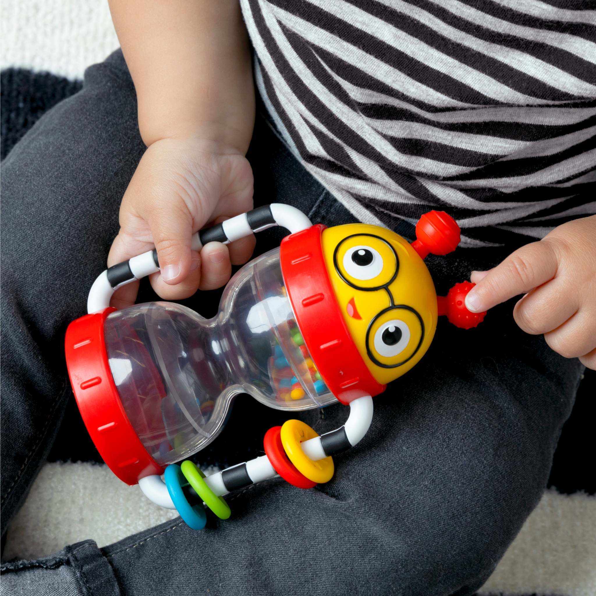 Baby Sensory Rattle with Mirror and 5 Features