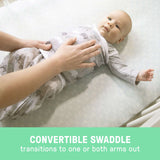 SwaddleMe by Ingenuity Arms Free Convertible Swaddle, Size L, 3-6 months, 1pk (Rainbow Showers)
