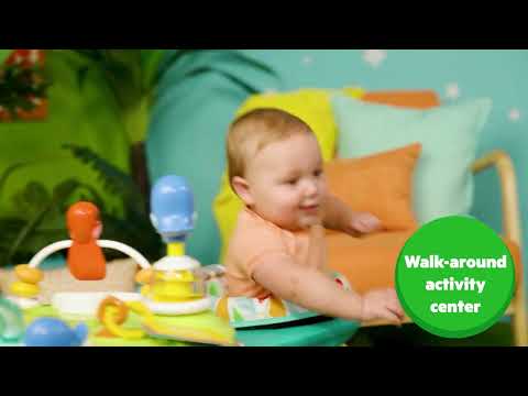 Bright Starts, Around We Go Tropic Cool 2-in-1 speelstation & loopwagen, speeltafel met lichten en muziek, 10 activiteitsspeelgoed, motorische ontwikkeling, groen, vanaf 6 maanden Bright Starts, Around We Go Tropic Cool 2-in-1 speelstation & loopwagen, speeltafel met lichten en muziek, 10 activiteitsspeelgoed, motorische ontwikkeling, groen, vanaf 6 maanden