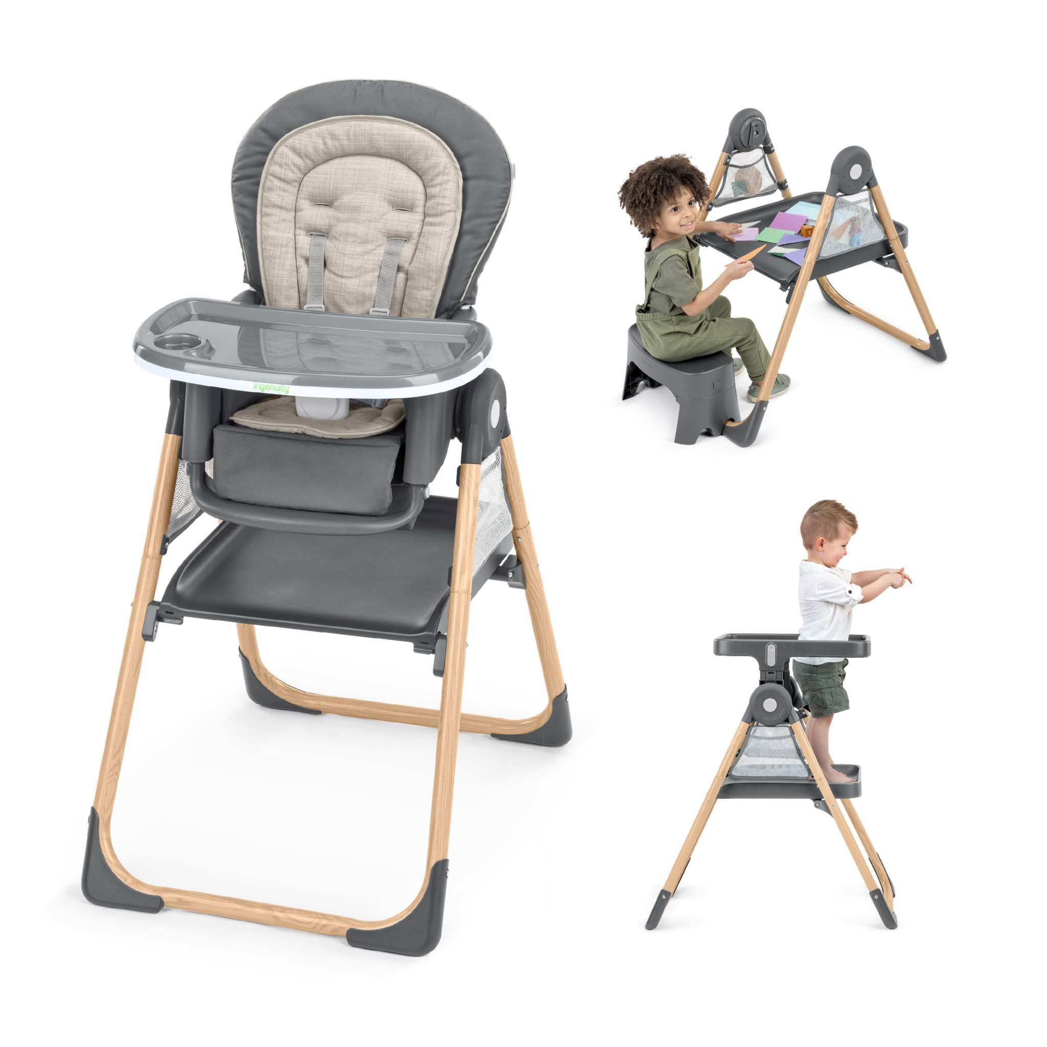 Ingenuity Proper Positioner Create Up multi-mode folding high chair for infants and toddlers