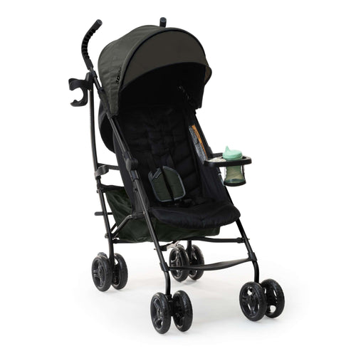 Ingenuity 3Dlite lightweight green foldable stroller with cup holder and padded seat for toddlers