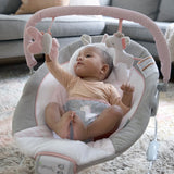 baby in flora the unicorn soothing bouncer