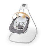 Ingenuity SimpleComfort Compact Soothing Swing with rotating wooden toy bar and 6 speeds