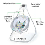Ingenuity SimpleComfort Multi-Direction baby swing with rotating oversized seat and plush mobile