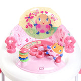 Pretty in Pink JuneBerry Walk-A-Bout Walker for baby girls with removable electronic toy and adjustable height