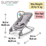 Summer 2-in-1 bouncer and rocker duo in light gray tweed with removable toy bar