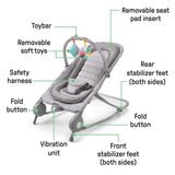Light gray Summer 2-in-1 bouncer and rocker with toy bar and vibrations