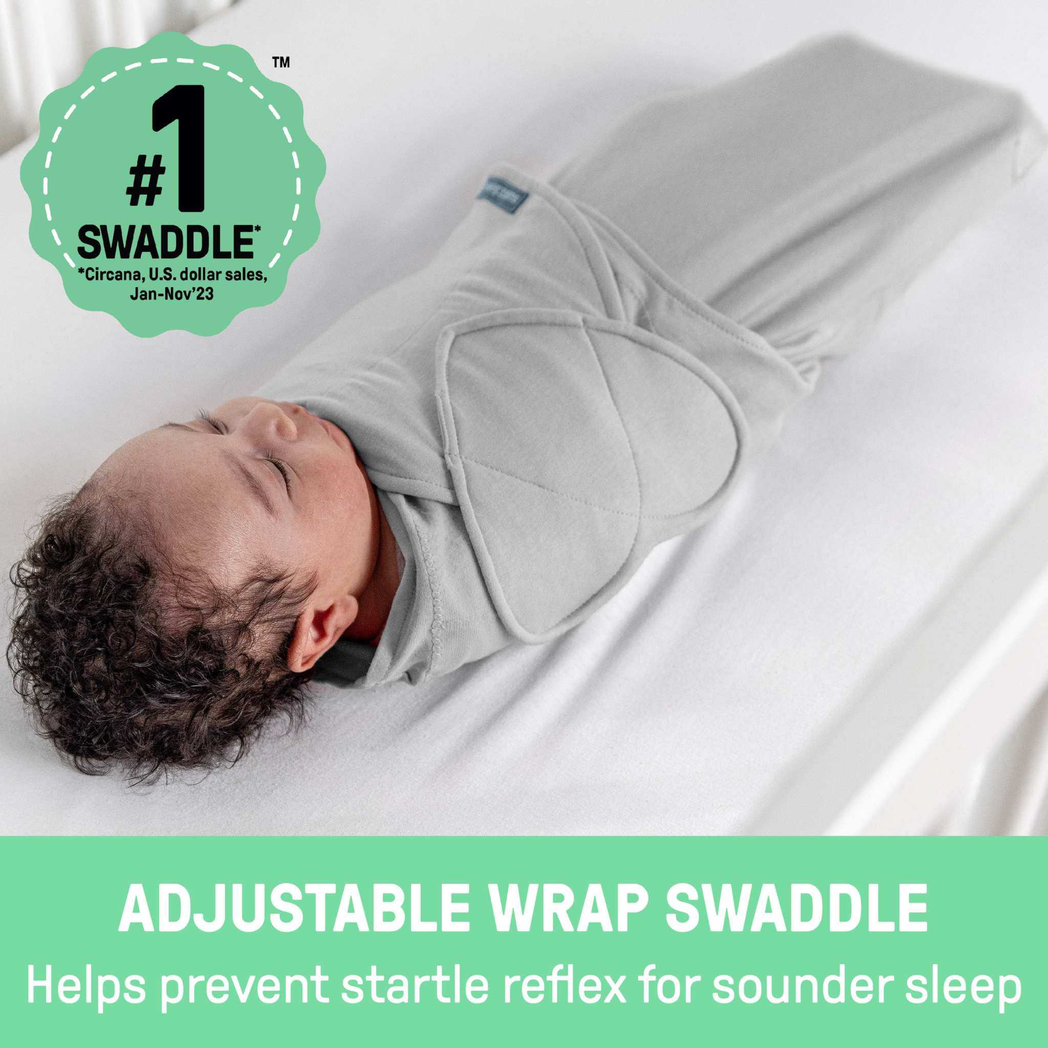 SwaddleMe by Ingenuity Monogram Collection baby swaddle size SM 0-3 months rainbow