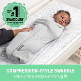 SwaddleMe by Ingenuity newborn swaddle pod with dino print