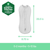 SwaddleMe by Ingenuity newborn swaddle pod with two-way zipper