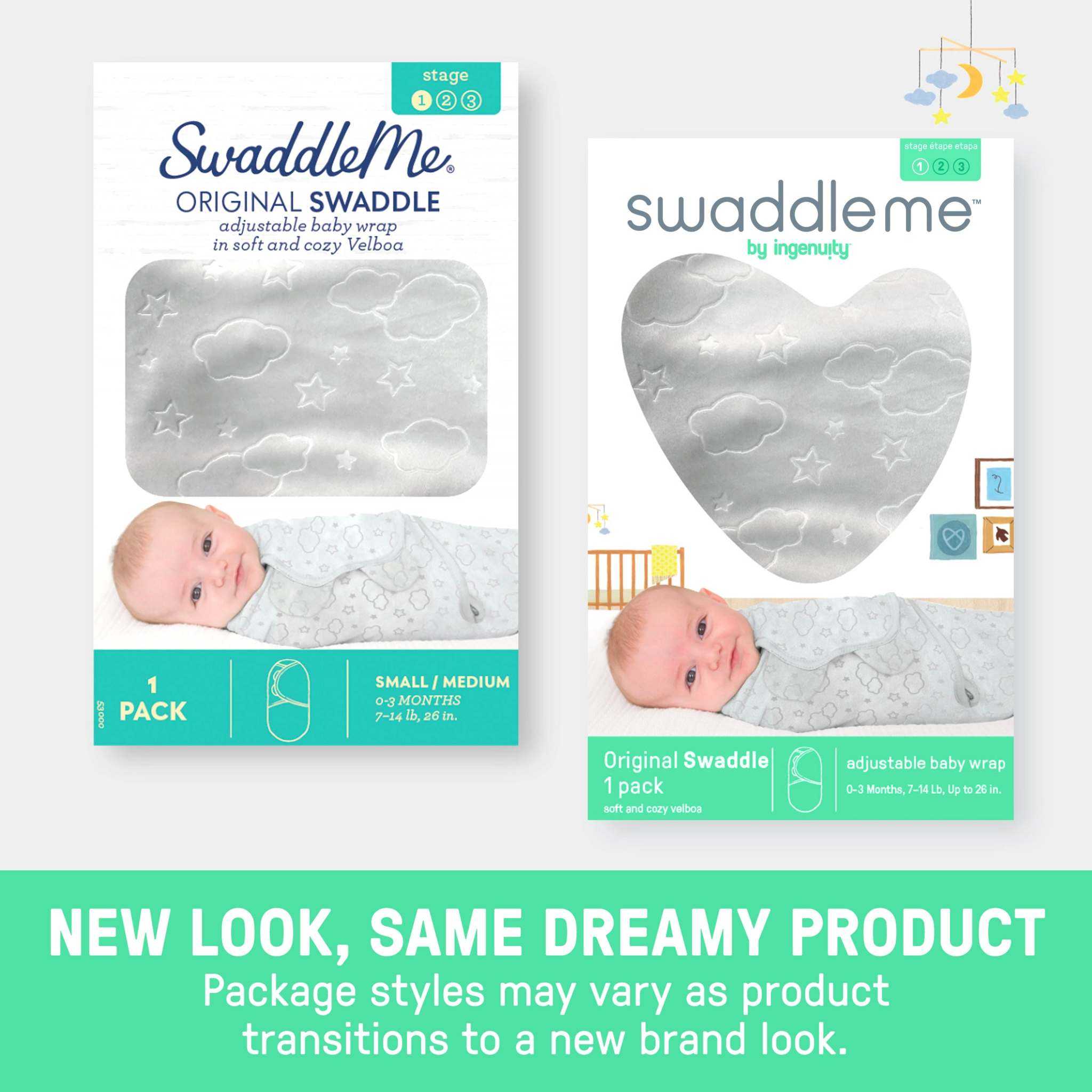 SwaddleMe by Ingenuity Original small medium baby swaddle 0-3 months