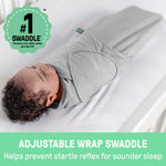 SwaddleMe by Ingenuity Monogram Collection baby swaddle size SM 0-3 months