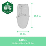 SwaddleMe by Ingenuity Original Swaddle for newborns 0-3 months with dino print