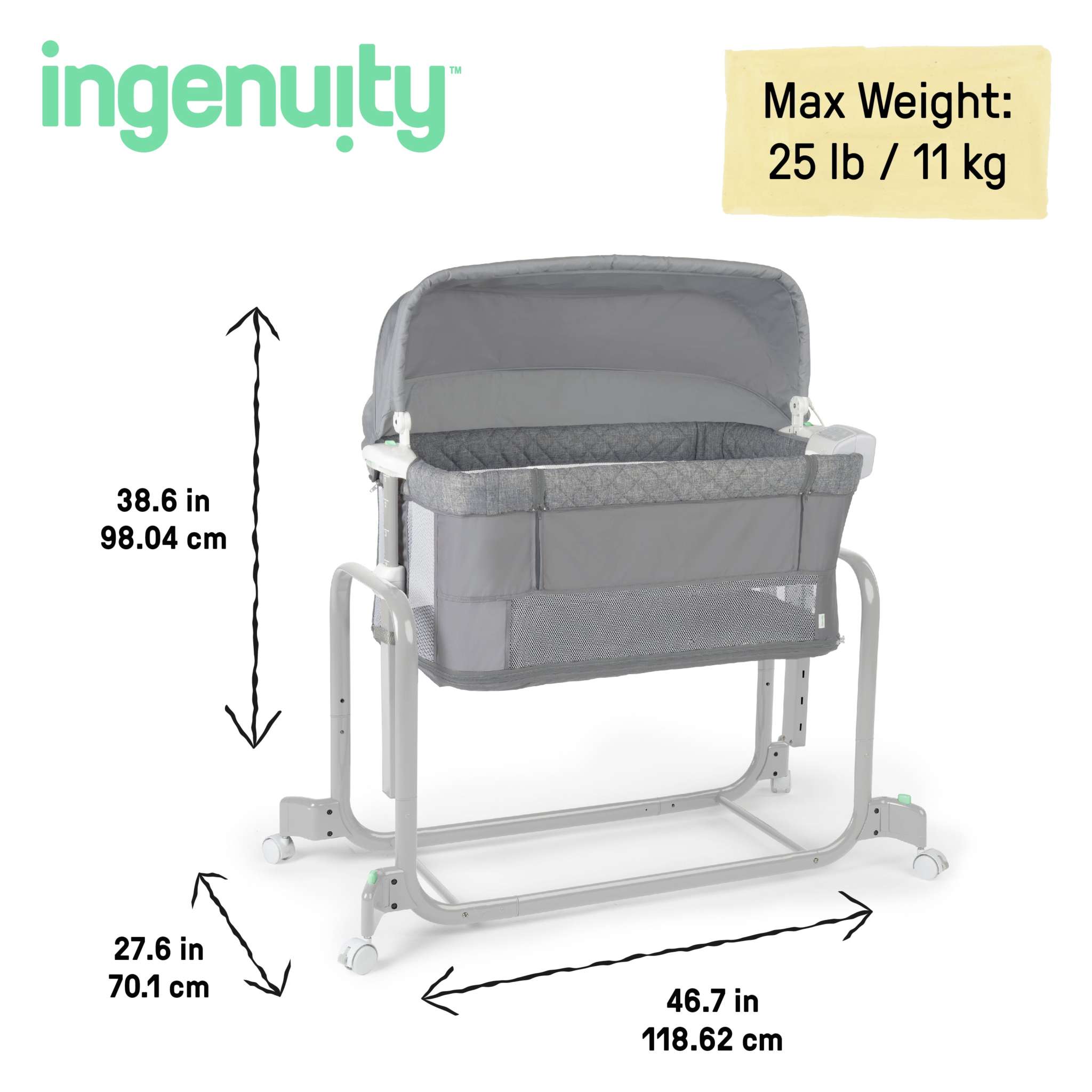 Dream Hero Starlight 3-in-1 co-sleeping bassinet with twinkling canopy and breathable mesh sides