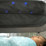 Dream Hero Starlight 3-in-1 co-sleeping bassinet with twinkling lights, adjustable height, breathable mesh, and soothing features for babies up to 12 months