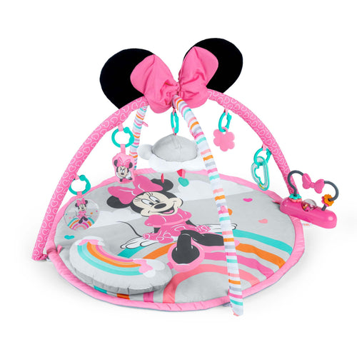 MINNIE MOUSE Forever Besties Activity Gym with detachable toys, music, and lights for infants, ages 0-12 months.
