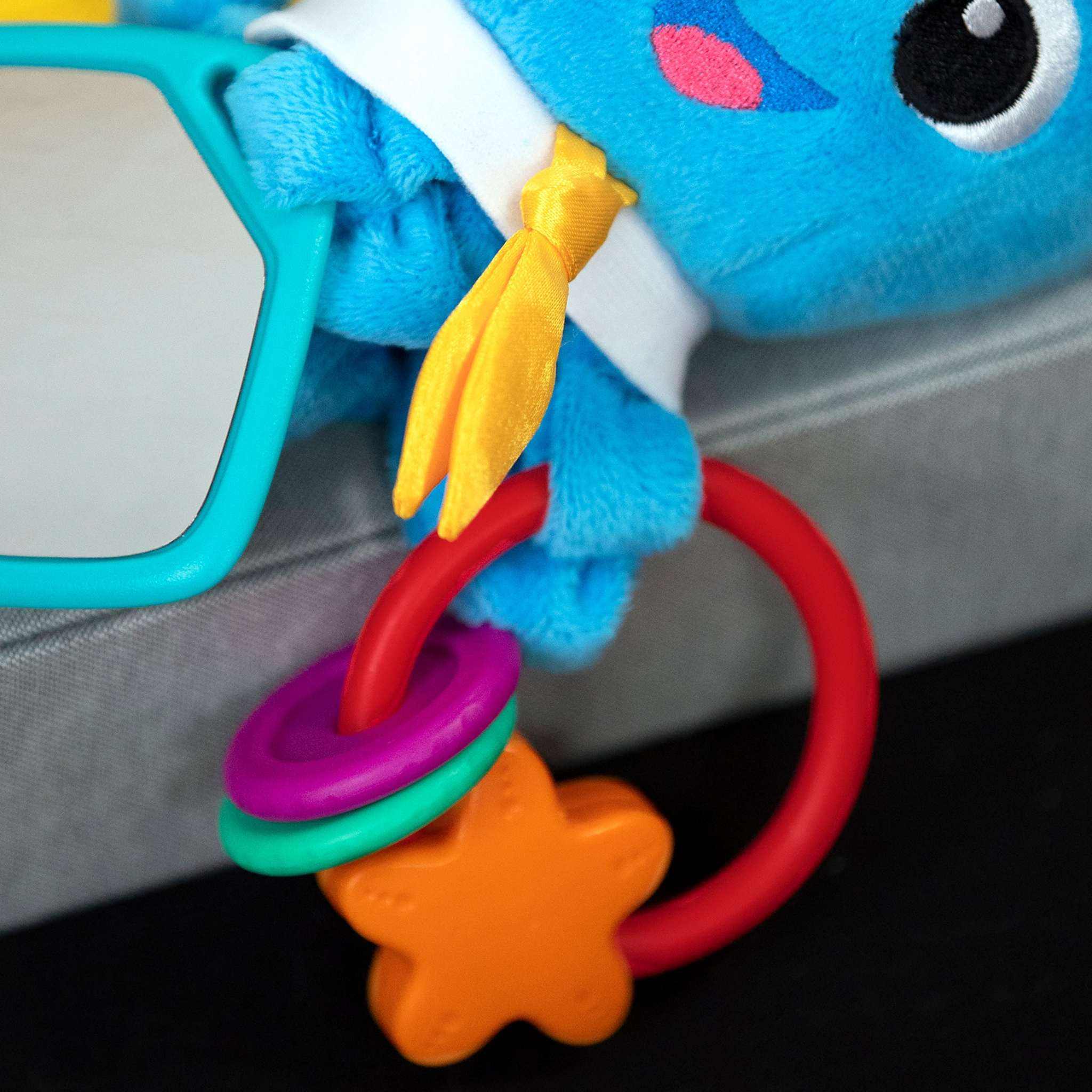 Baby Einstein plush octopus clip-on stroller toy with sensory activities