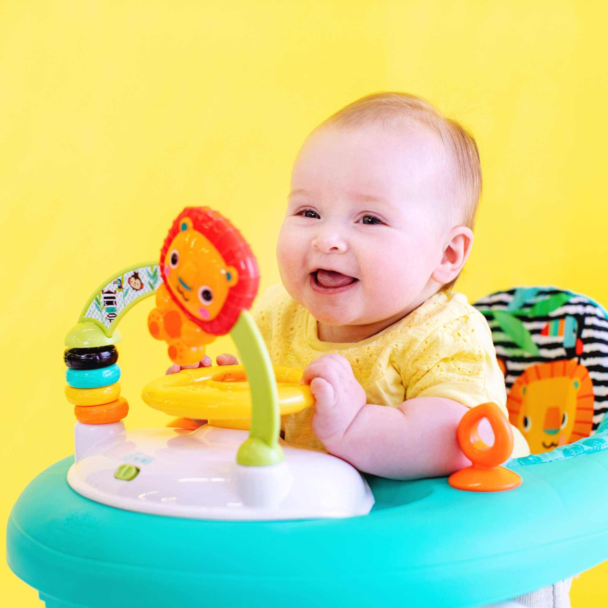 Bright Starts Zig Zag Zebra baby walker with easy fold frame and activity center