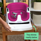 Ingenuity Baby Base 2-in-1 Booster Feeding and Floor Seat, Pink Flambe