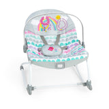 Bright Starts Rosy Rainbow Infant to Toddler Rocker with Vibrations, Baby Seat for Girl or Boy, Newborn +